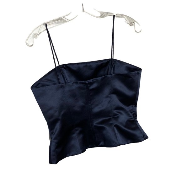 Bill Levkoff Fitted Bodice Top Navy Blue Size 10 - Picture 2 of 4